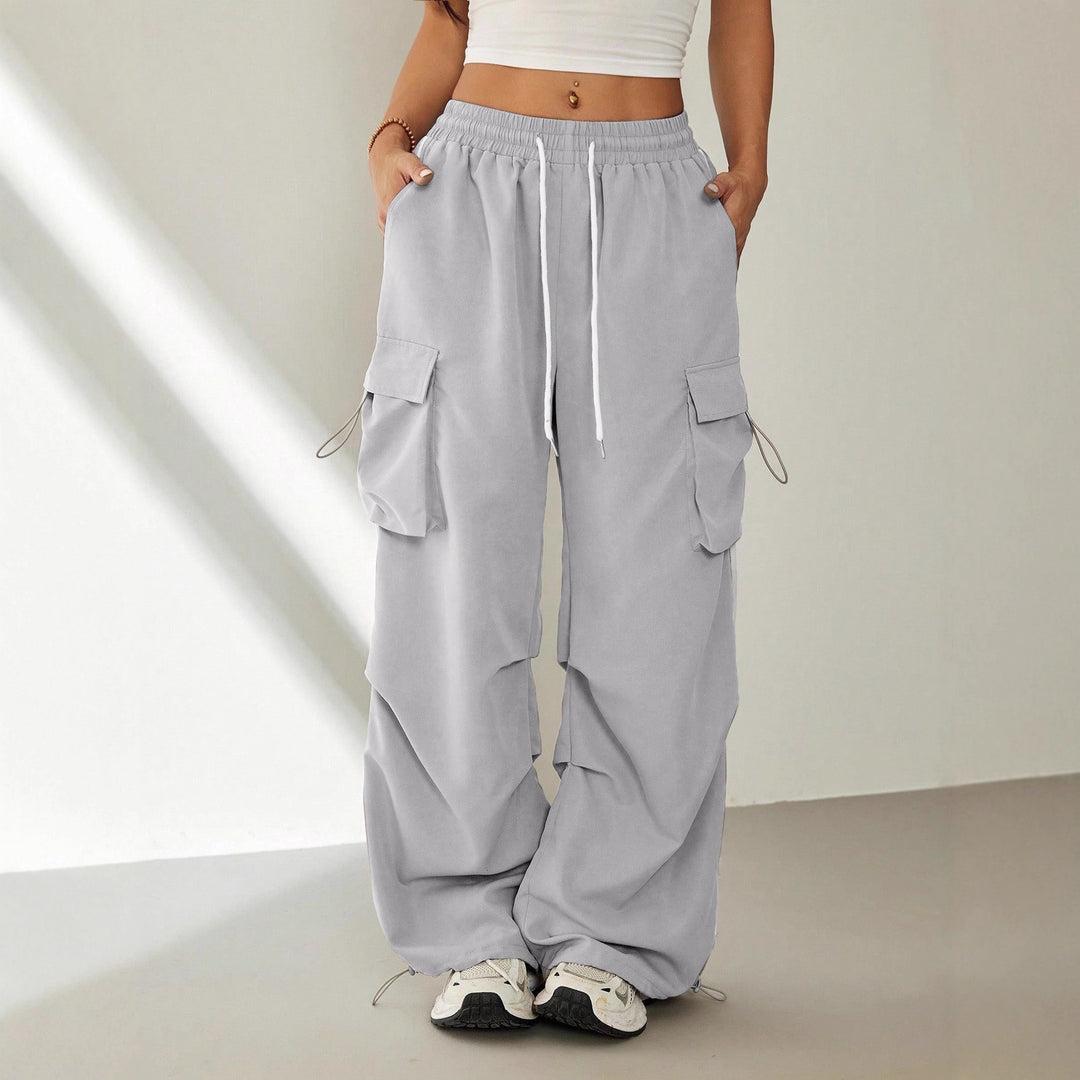 Damen Cargo-Hose mit seitlichen Taschen und elastischem Bund EB
