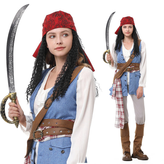 Jungen Piratenkostüm mit detailverliebtem Gehrock und Accessoires EB