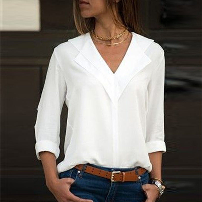 Damen Bluse mit modernem Kragen EB