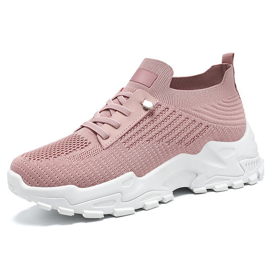Damen Sportliche Slip-On Sneakers mit atmungsaktiver Strick-Oberfläche EB