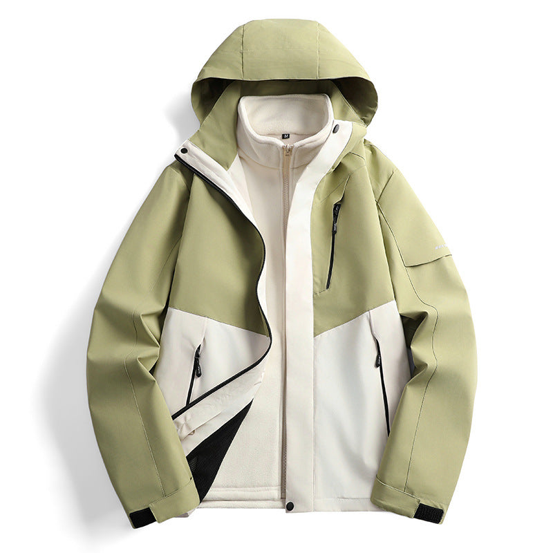 Damen wasserdichte Softshell Outdoorjacke mit Kapuze atmungsaktive Membran EB
