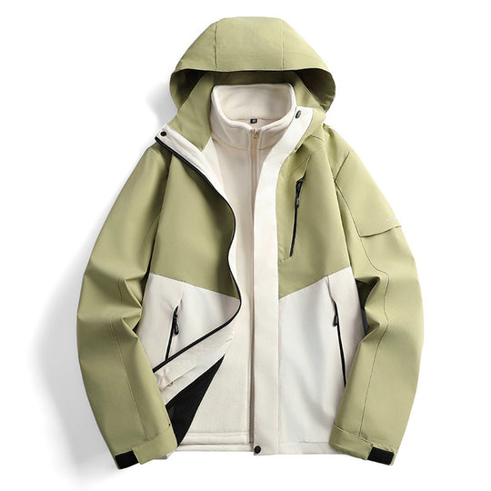 Damen wasserdichte Softshell Outdoorjacke mit Kapuze atmungsaktive Membran EB