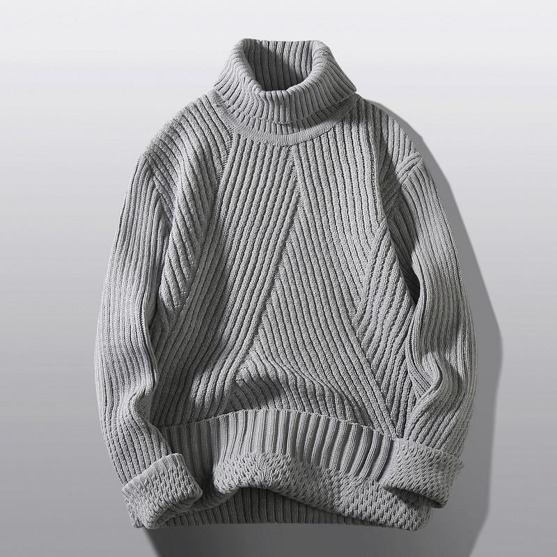 Damen Grobstrick-Rollkragenpullover mit aufwendigem Rippmuster EB