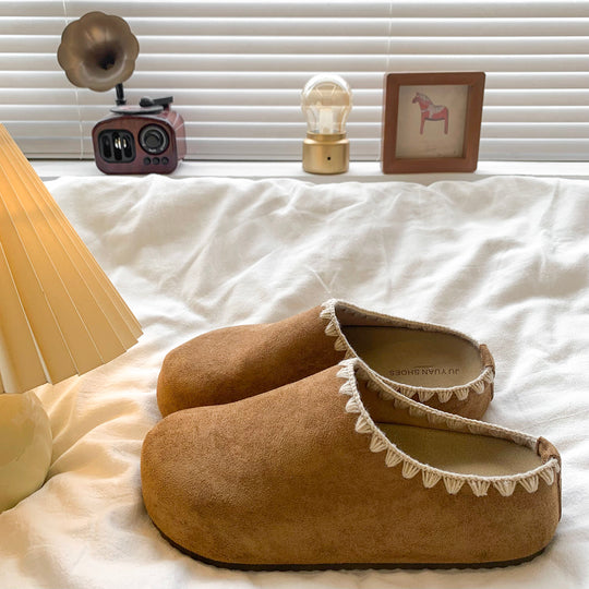 Damen Komfortable Filzclogs mit elegantem Riemen und weichem Innenfutter EB