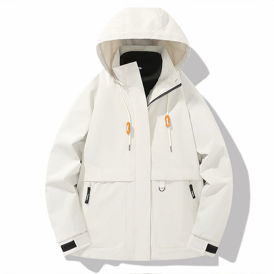 Herren wetterfeste Outdoor-Jacke mit verstellbarer Kapuze und praktischen Taschen EB