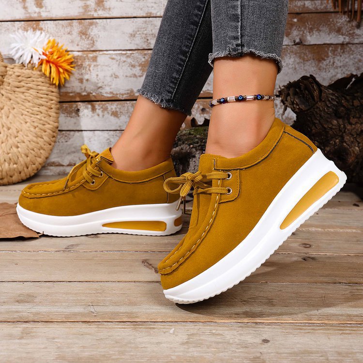 Damen Keil-Sneaker im Mokassin-Stil mit dämpfender Luftkissen-Plateausohle EB