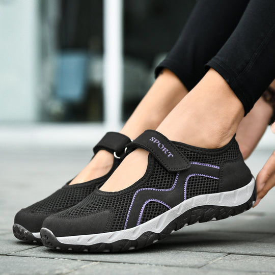 Damen Sweat-Sneakers mit verstellbarem Klettverschluss EB