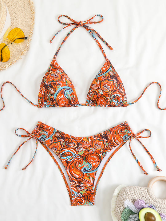 Damen Bikini-Set mit verstellbarem Triangel-Oberteil und hohem Beinausschnitt EB
