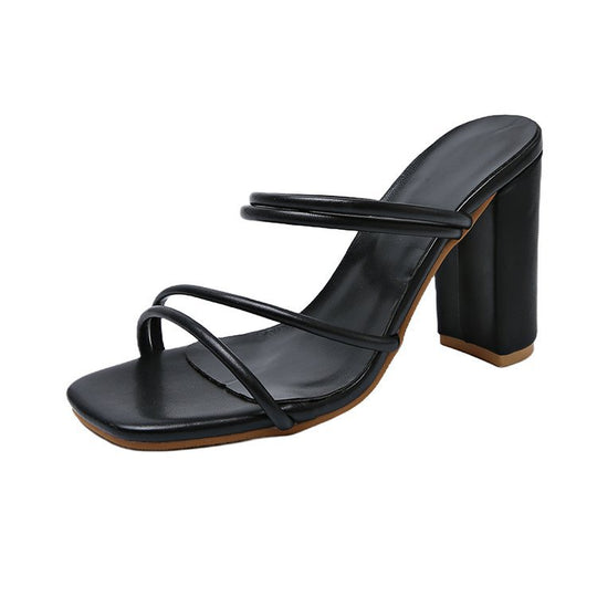 Damen Mode Sandaletten mit eleganten Riemen und blockiertem Absatz EB