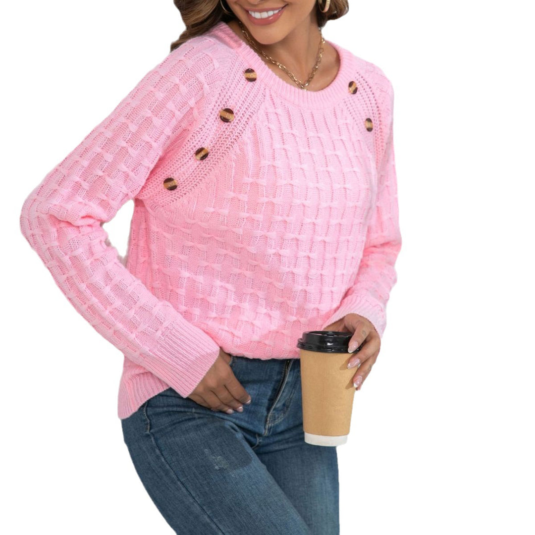 Damen Strickpullover mit strukturiertem Wellenmuster EB