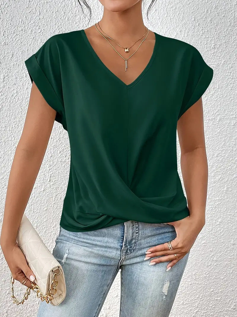 EB | Einfarbiges T-Shirt mit V-Ausschnitt