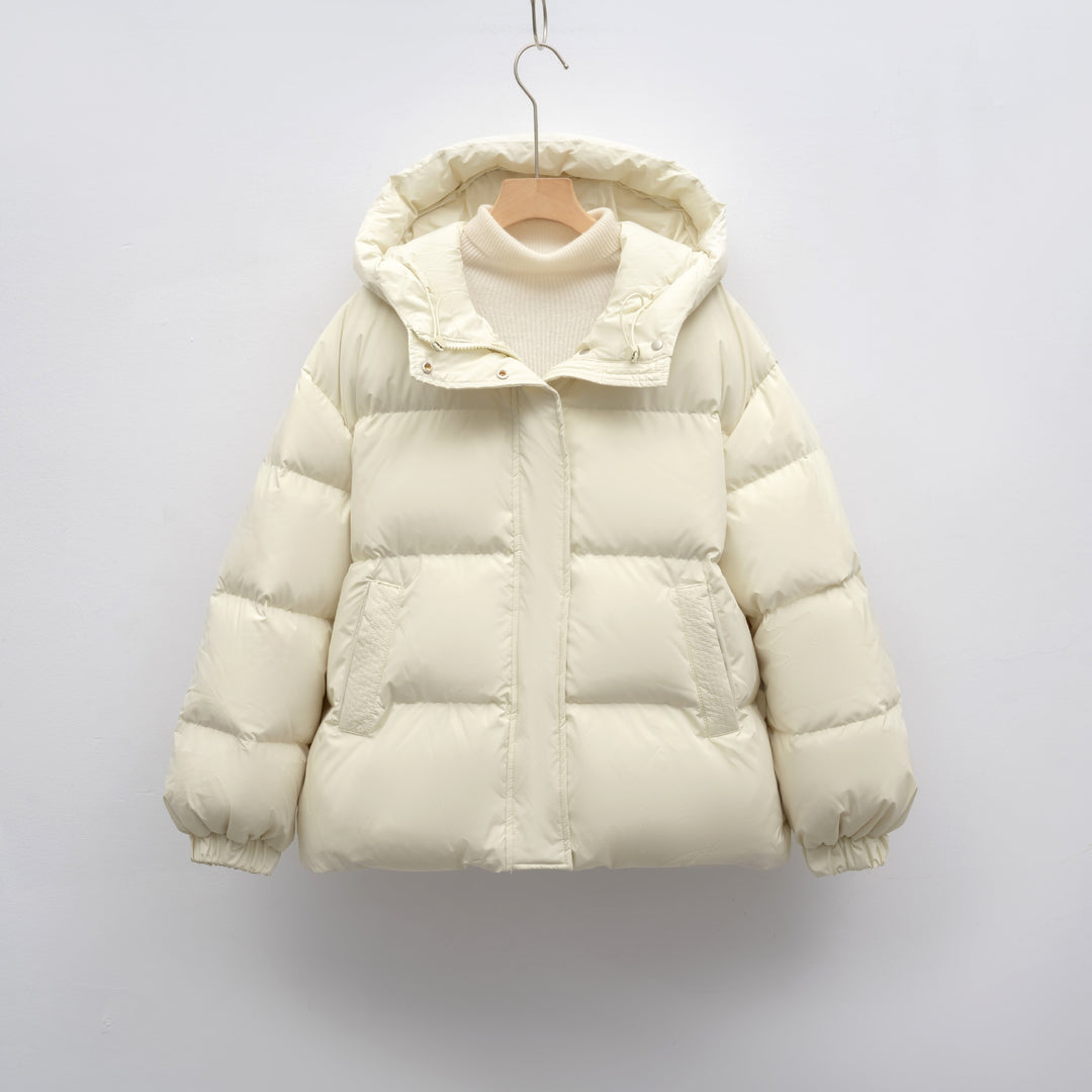 Damen modische Winterjacke mit voluminösen Puffärmeln EB