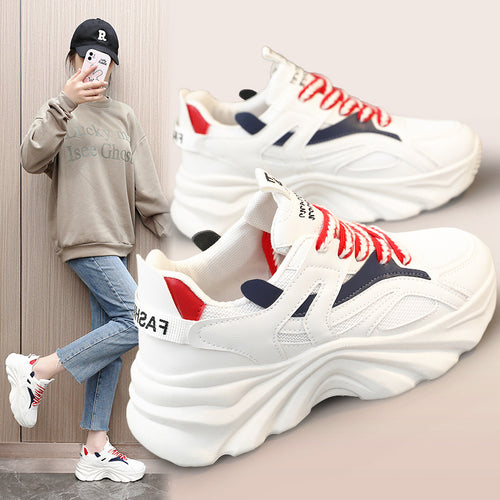 Damen Sportliche Chunky Sneakers mit atmungsaktivem Obermaterial und dämpfendem Sohlenprofil EB