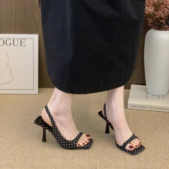 Damen Slingback Sandalen mit Punktmuster EB