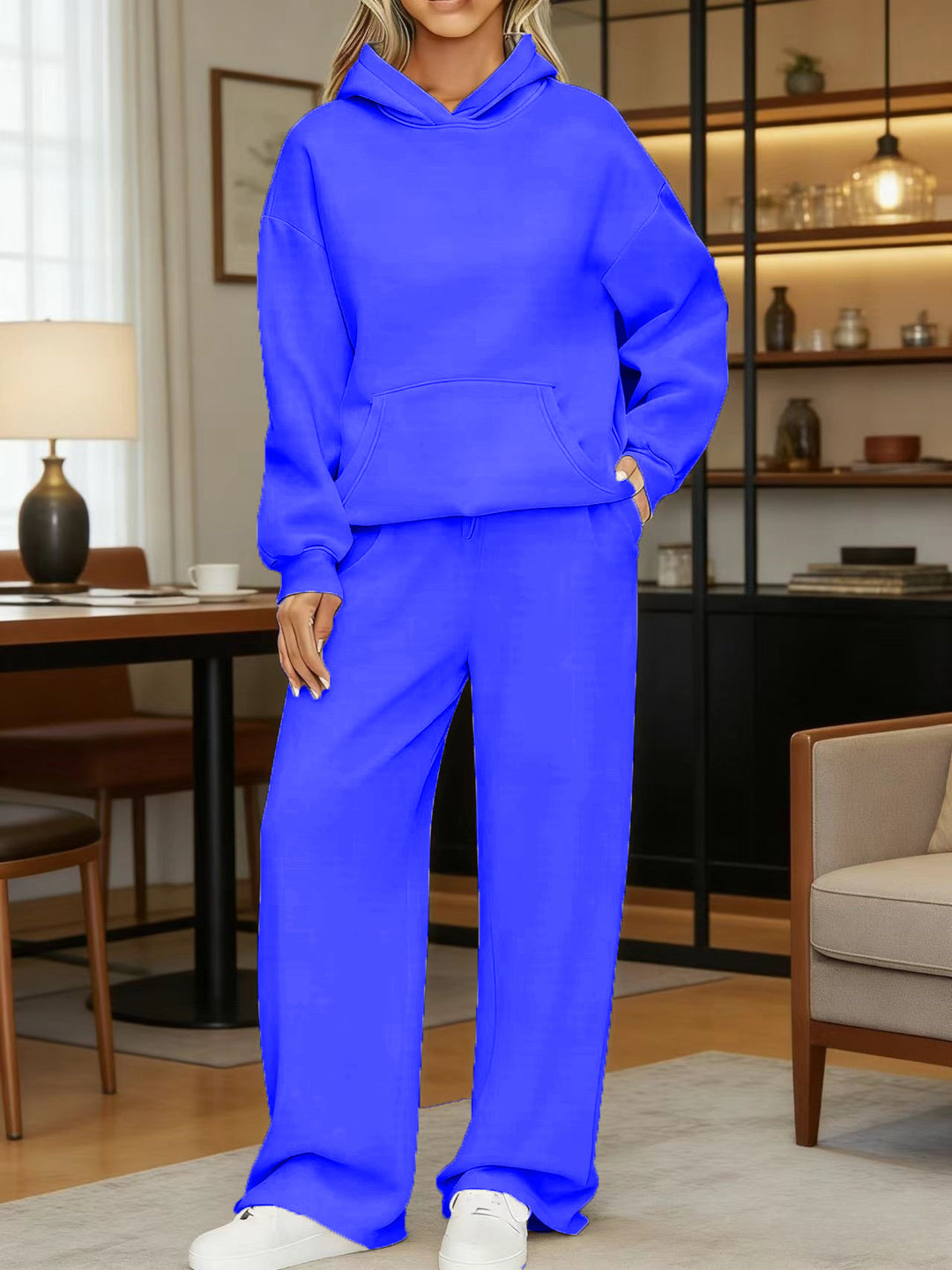 Damen nan kuscheliges Oversize Hoodie und weite Jogginghose Set EB