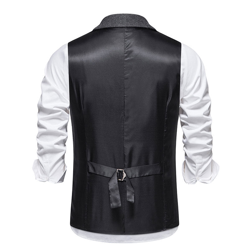 Herren elegante Weste mit modernem Hahnentritt-Muster EB
