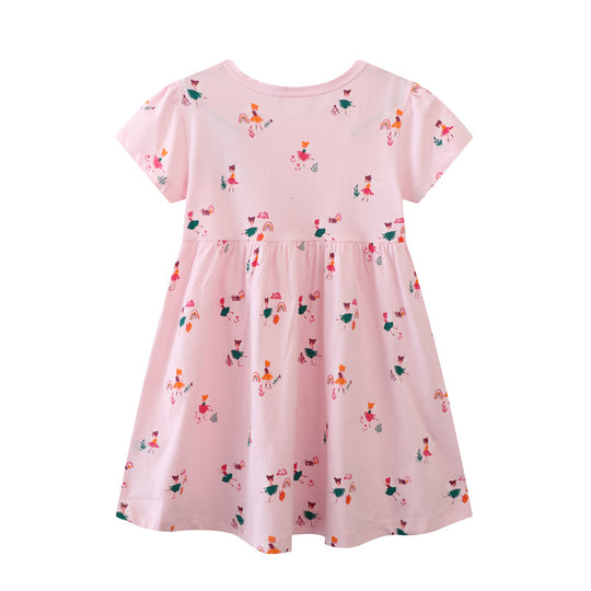 Mädchen Sommerkleid mit buntem Motiv EB