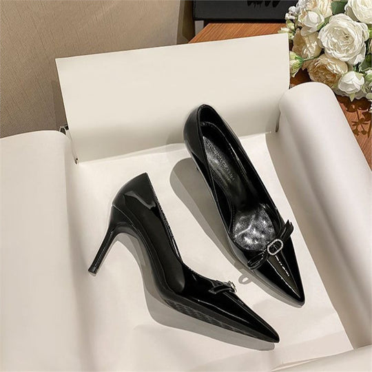 Damen elegante High Heel Pumps mit zartem Schleifendetail EB