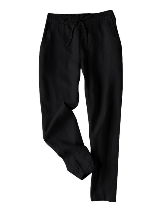 Damen Leichte Chinohose aus atmungsaktivem Leinenmix mit verstellbarem Bund EB