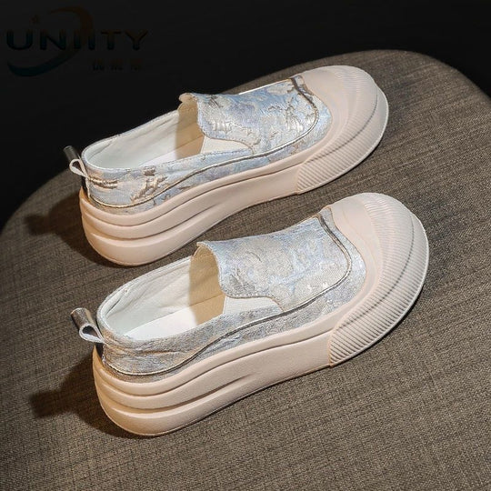 Damen Slip-On Sneakers mit elastischem Obermaterial und dämpfender Sohle EB