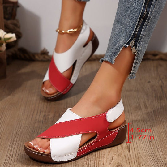 Damen Komfort-Slingback-Sandalen mit gepolstertem Fußbett und Klettverschluss EB