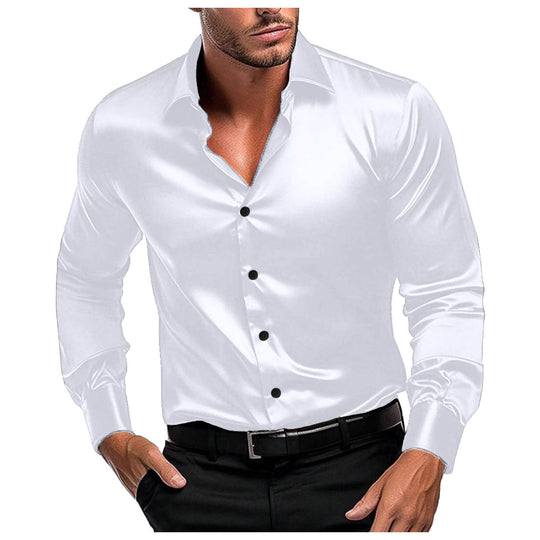 Herren Elegantes Langarmhemd aus feinem Stoff EB