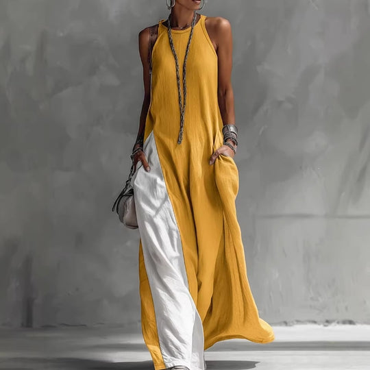 Damen Lässiges Maxikleid mit asymmetrischem Schnitt und tiefem Rückenausschnitt EB