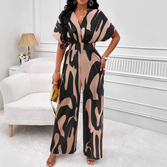 Damen Jumpsuit mit weiten Ärmeln und elegantem Gürtel EB