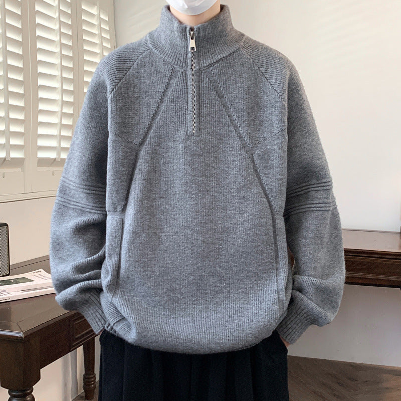 Damen Kapuzenpullover mit hohem Kragen und praktischem Reißverschluss EB