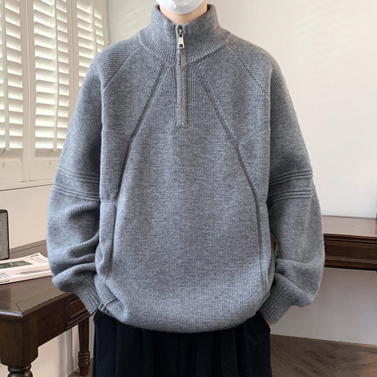 Damen Kapuzenpullover mit hohem Kragen und praktischem Reißverschluss EB