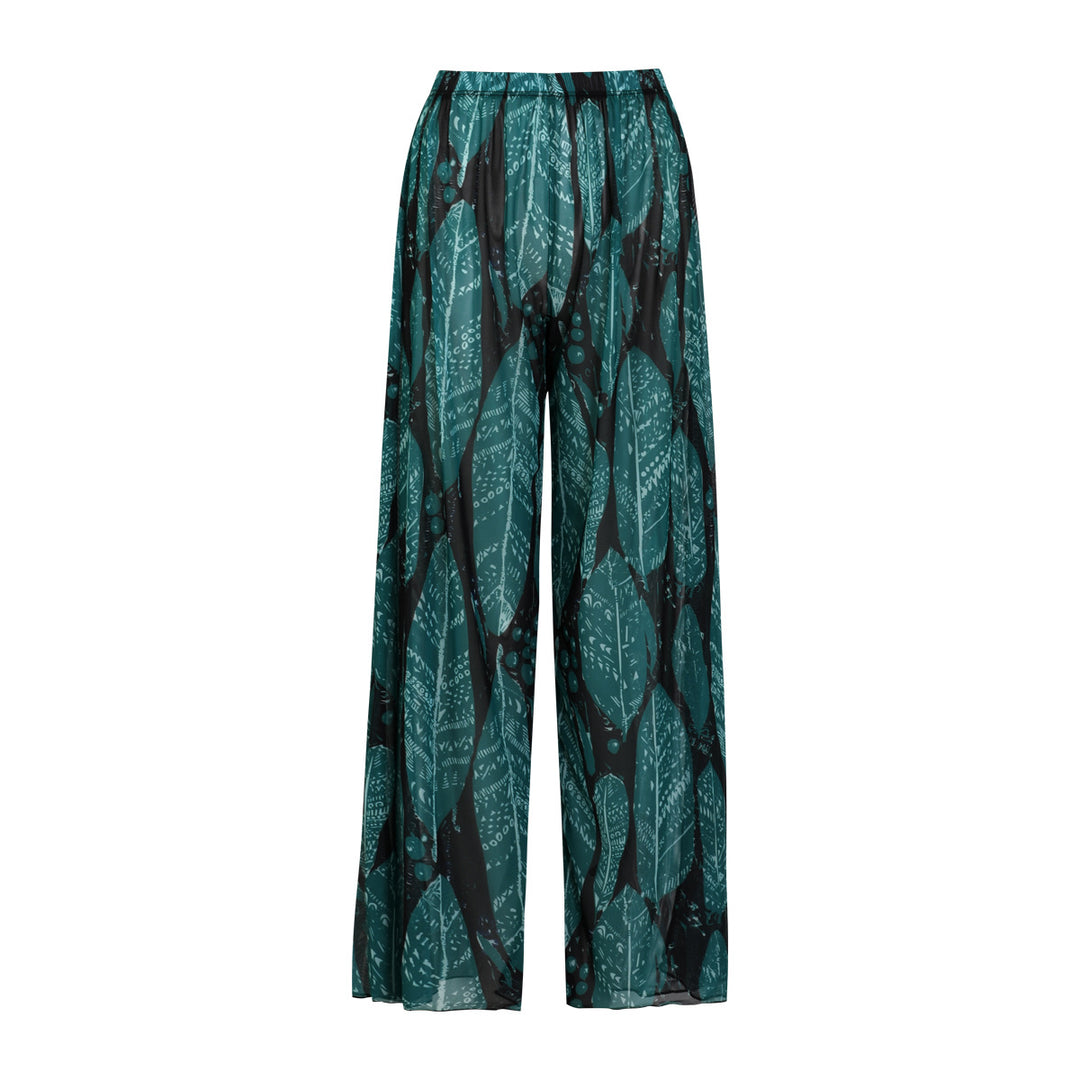 Damen weite Strandhose mit Schlangenmuster EB