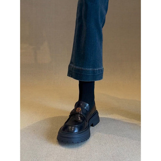 Damen Modische Mokassins mit robustem Plateau EB