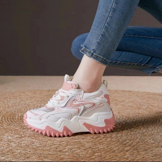 Damen Chunky Sneakers mit luftiger Mesh-Oberfläche und dämpfendem Komfort EB
