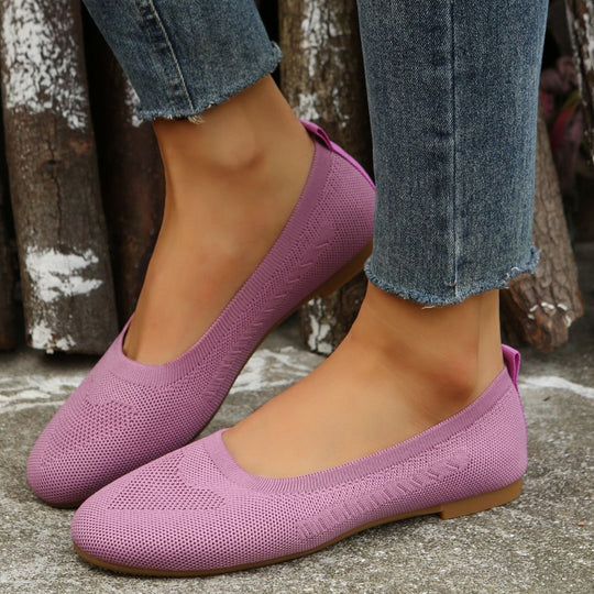 Damen Atmungsaktive Slip-On Ballerinas im minimalistischen Design EB