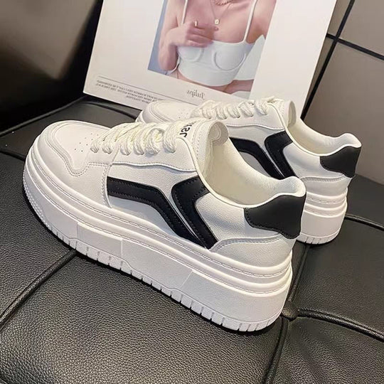 Damen modische Plattform-Sneaker mit kontrastierenden Details EB