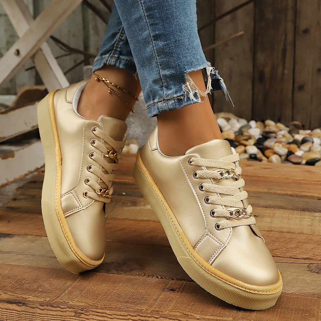 Damen Sneakers mit goldenen Akzenten EB