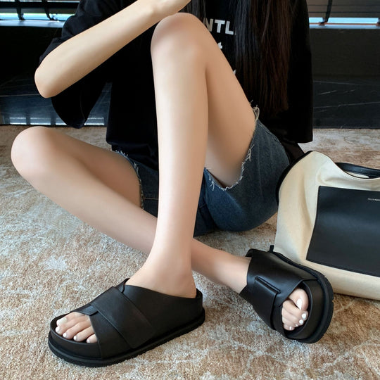 Damen Komfortable Slide-Sandalen mit anatomisch geformtem Fußbett und trendigem Riemendesign EB