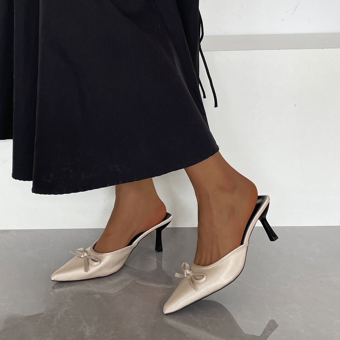 Damen Slingback-Pumps mit eleganter Schleifenverzierung EB