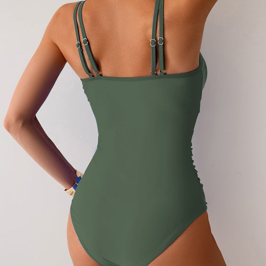 Damen eleganter Badeanzug mit transparenten Netzdetails EB
