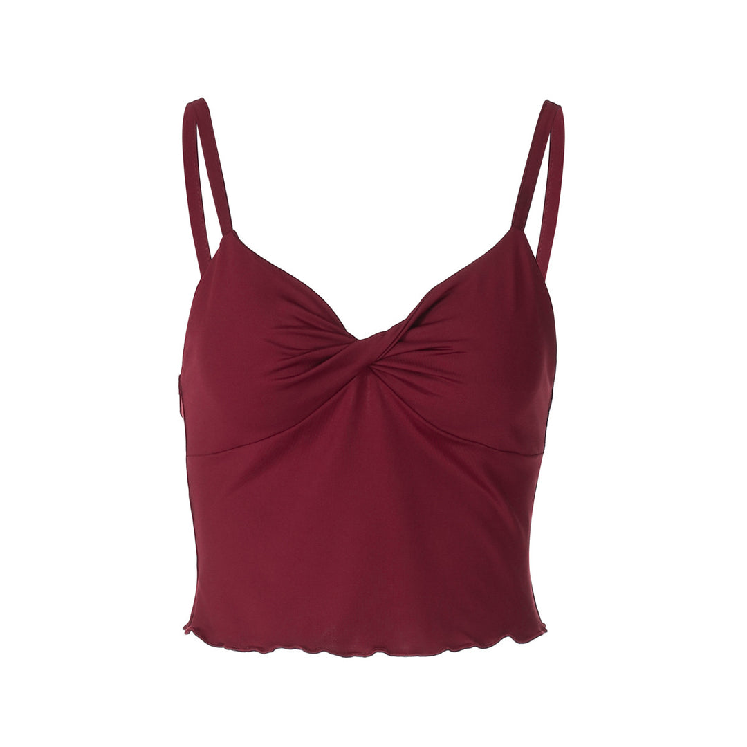 Damen Elegantes Spaghetti-Top mit verführerischer Drapierung EB