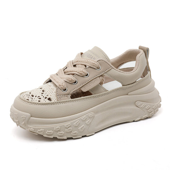 Damen Chunky Sneakers mit atmungsaktiver Oberflächenstruktur und innovativem Sohlenprofil EB
