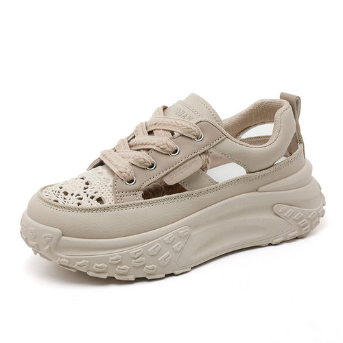 Damen Chunky Sneakers mit atmungsaktiver Oberflächenstruktur und innovativem Sohlenprofil EB