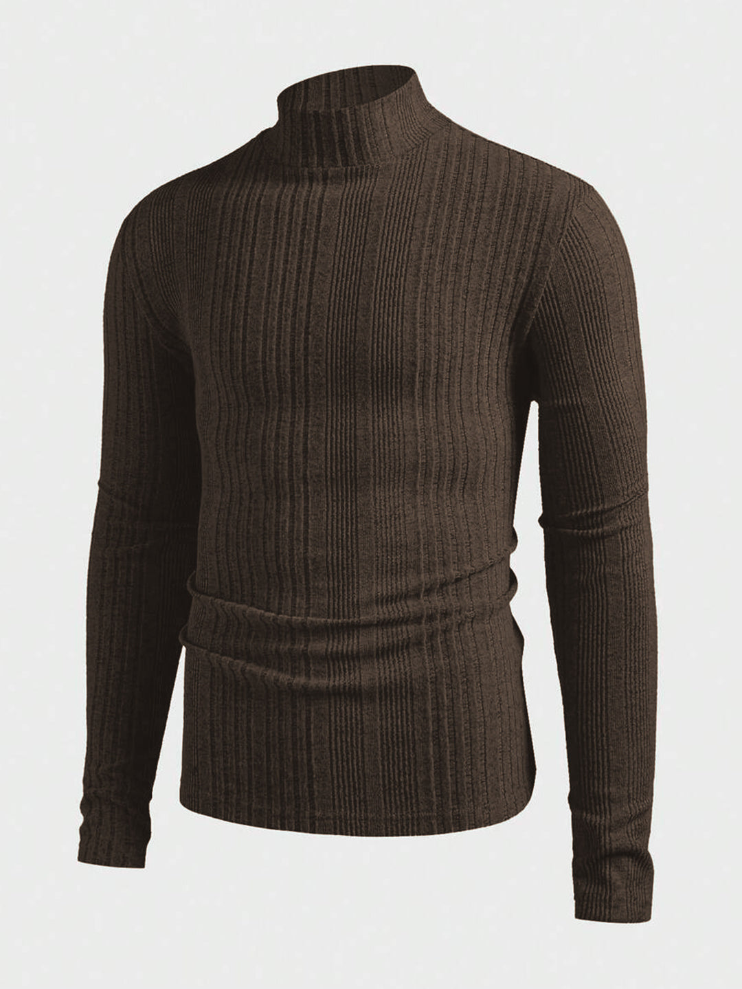 Herren Strickpullover mit hohem Kragen und Rippstruktur EB