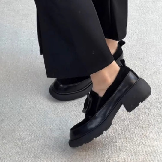 Damen elegante Slipper mit modischer Schnallenverzierung und stabiler Sohle EB