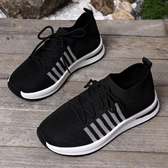 Damen Sportliche Sneaker mit atmungsaktiver Strickoberfläche und rutschfester Sohle EB