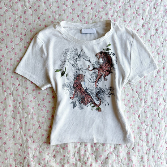 Damen T-Shirt mit kreativem Tigerdesign EB