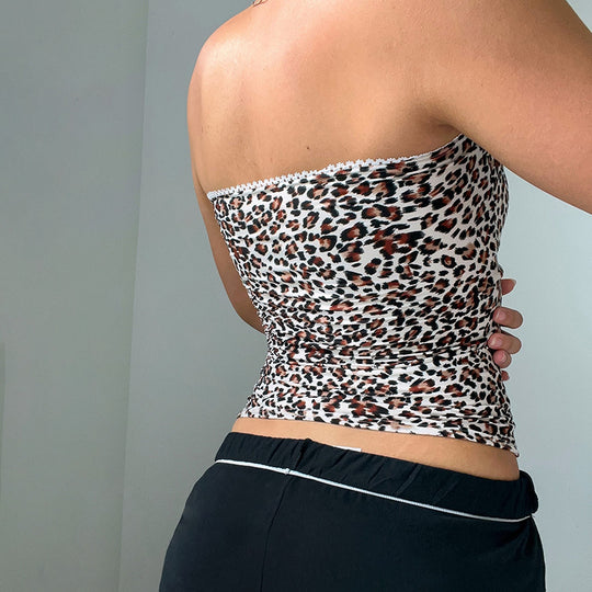 Damen Bustier-Oberteil mit Leopardenmuster EB