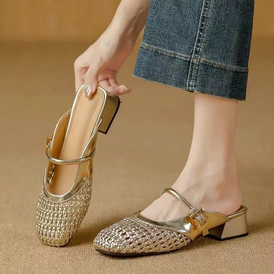 Damen modische Mules mit Glamourösen Details EB