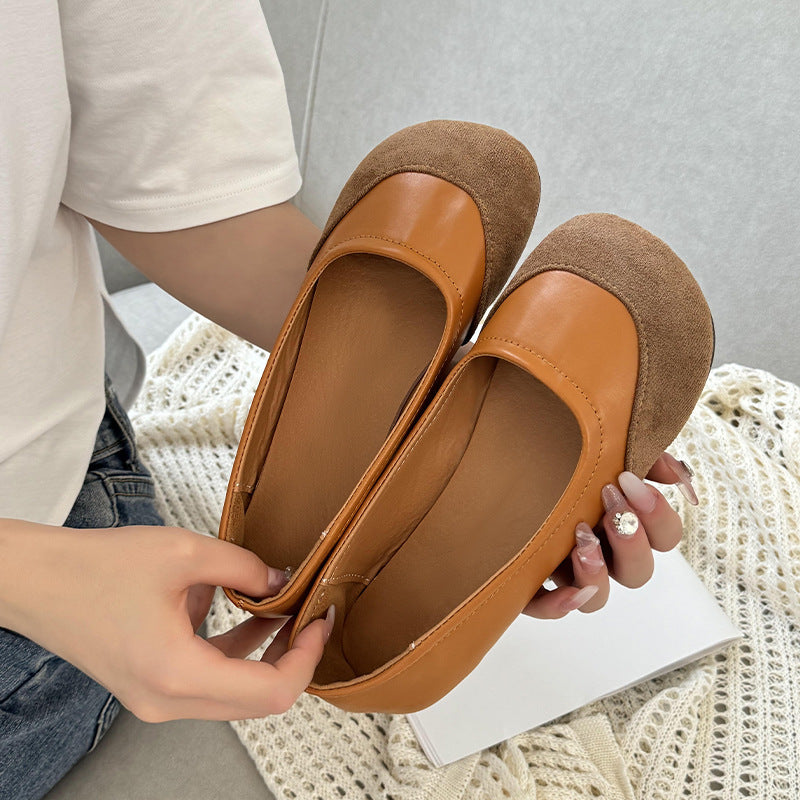 Damen Ballerinas aus hochwertigem Wildleder mit rutschfester Sohle EB