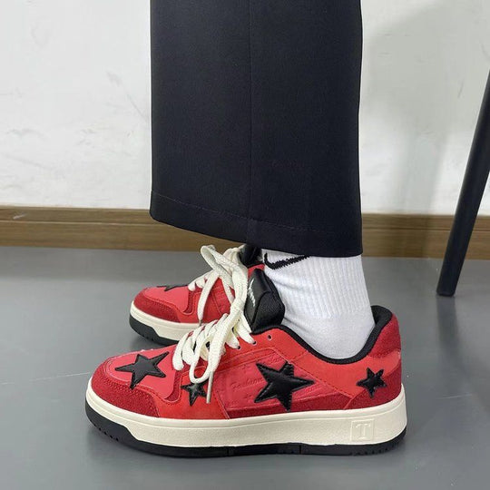 Damen modische Sneakers mit auffälligem Sternen-Design und bequemer Dämpfung EB